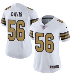 Women's Nike New Orleans Saints #56 DeMario Davis Limited White Rush Vapor Untouchable NFL Jersey