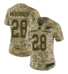 Women's Nike San Francisco 49ers #28 Jerick McKinnon Limited Camo 2018 Salute to Service NFL Jersey