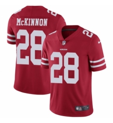 Youth Nike San Francisco 49ers #28 Jerick McKinnon Red Team Color Vapor Untouchable Elite Player NFL Jersey