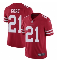 Men's Nike San Francisco 49ers #21 Frank Gore Red Team Color Vapor Untouchable Limited Player NFL Jersey