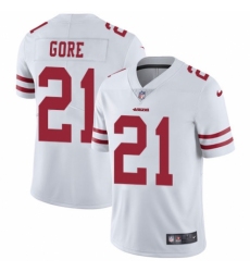 Youth Nike San Francisco 49ers #21 Frank Gore White Vapor Untouchable Elite Player NFL Jersey
