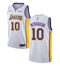 Youth Nike Los Angeles Lakers #10 Sviatoslav Mykhailiuk Swingman White NBA Jersey - Association Edition
