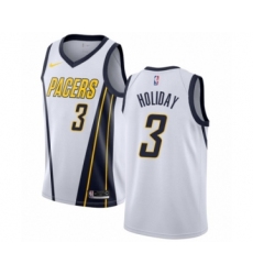 Men's Nike Indiana Pacers #3 Aaron Holiday White Swingman Jersey - Earned Edition