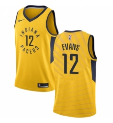 Women's Nike Indiana Pacers #12 Tyreke Evans Authentic Gold NBA Jersey Statement Edition