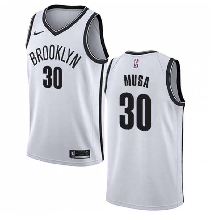 Men's Nike Brooklyn Nets #30 Dzanan Musa Swingman White NBA Jersey - Association Edition