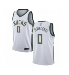 Youth Milwaukee Bucks #0 Donte DiVincenzo Swingman White Basketball Jersey - Association Edition