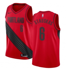 Youth Nike Portland Trail Blazers #6 Nik Stauskas Swingman White NBA Jersey - Association Edition
