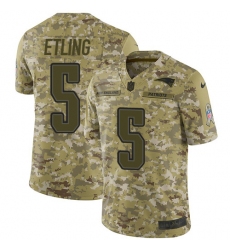 Youth Nike New England Patriots #5 Danny Etling Limited Camo 2018 Salute to Service NFL Jersey