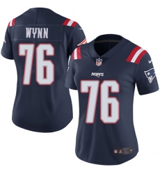 Women's Nike New England Patriots #76 Isaiah Wynn Limited Navy Blue Rush Vapor Untouchable NFL Jersey