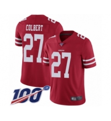 Men's San Francisco 49ers #27 Adrian Colbert Red Team Color Vapor Untouchable Limited Player 100th Season Football Jersey