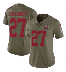 Women Nike San Francisco 49ers #27 Adrian Colbert Limited Olive 2017 Salute to Service NFL Jersey