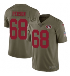 Men's Nike San Francisco 49ers #68 Mike Person Limited Olive 2017 Salute to Service NFL Jersey