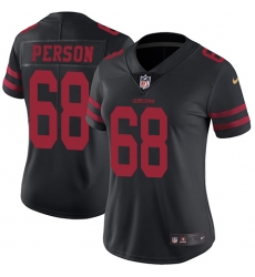 Women Nike San Francisco 49ers #68 Mike Person Black Vapor Untouchable Elite Player NFL Jersey