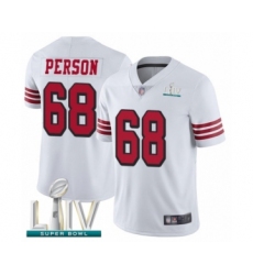 Youth San Francisco 49ers #68 Mike Person Limited White Rush Vapor Untouchable Super Bowl LIV Bound Football Jersey