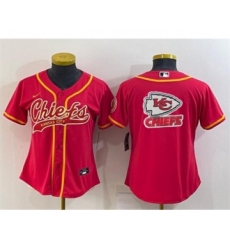 Youth Kansas City Chiefs Red Team Big Logo With Patch Cool Base Stitched Baseball Jersey