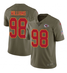 Men's Nike Kansas City Chiefs #98 Xavier Williams Limited Olive 2017 Salute to Service NFL Jersey