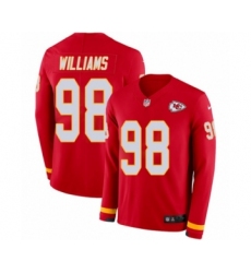 Youth Nike Kansas City Chiefs #98 Xavier Williams Limited Red Therma Long Sleeve NFL Jersey