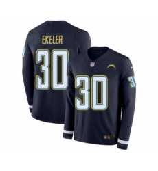 Men's Nike Los Angeles Chargers #30 Austin Ekeler Limited Navy Blue Therma Long Sleeve NFL Jersey