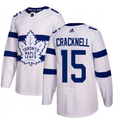 Men's Adidas Toronto Maple Leafs #15 Adam Cracknell Authentic White 2018 Stadium Series NHL Jersey