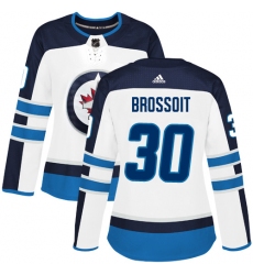 Women's Adidas Winnipeg Jets #30 Laurent Brossoit Authentic White Away NHL Jersey