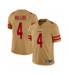 Youth San Francisco 49ers #4 Nick Mullens Limited Gold Inverted Legend Football Jersey