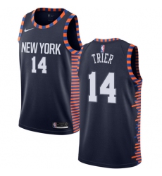 Youth Nike New York Knicks #14 Allonzo Trier Swingman Navy Blue NBA Jersey - 2018 19 City Edition