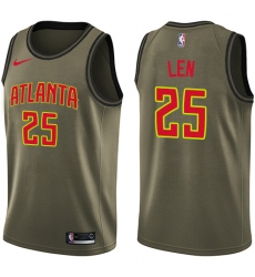 Men's Nike Atlanta Hawks #25 Alex Len Swingman Green Salute to Service NBA Jersey