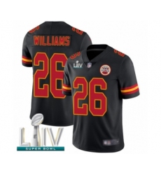 Men's Kansas City Chiefs #26 Damien Williams Limited Black Rush Vapor Untouchable Super Bowl LIV Bound Football Jersey