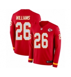 Men's Nike Kansas City Chiefs #26 Damien Williams Limited Red Therma Long Sleeve NFL Jersey