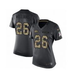 Women's Nike Kansas City Chiefs #26 Damien Williams Limited Black 2016 Salute to Service NFL Jersey