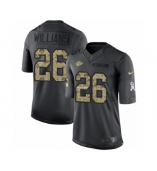 Youth Nike Kansas City Chiefs #26 Damien Williams Limited Black 2016 Salute to Service NFL Jersey