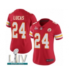 Women's Kansas City Chiefs #24 Jordan Lucas Red Team Color Vapor Untouchable Limited Player Super Bowl LIV Bound Football Jersey