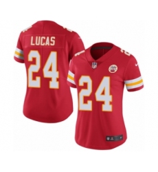 Women's Nike Kansas City Chiefs #24 Jordan Lucas Red Team Color Vapor Untouchable Limited Player NFL Jersey