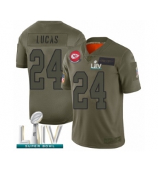Youth Kansas City Chiefs #24 Jordan Lucas Limited Olive 2019 Salute to Service Super Bowl LIV Bound Football Jersey