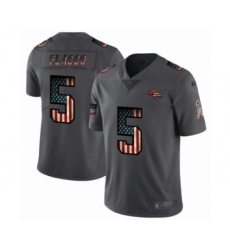 Men's Denver Broncos #5 Joe Flacco Limited Black USA Flag 2019 Salute To Service Football Jersey
