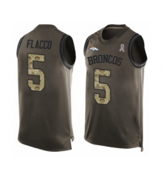 Men's Denver Broncos #5 Joe Flacco Limited Green Salute to Service Tank Top Football Jersey