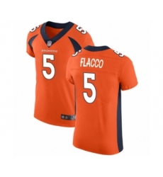 Men's Denver Broncos #5 Joe Flacco Orange Team Color Vapor Untouchable Elite Player Football Jersey