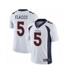 Men's Denver Broncos #5 Joe Flacco White Vapor Untouchable Limited Player Football Jersey
