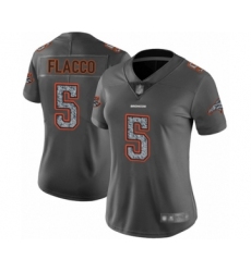 Women's Denver Broncos #5 Joe Flacco Gray Static Fashion Limited Football Jersey