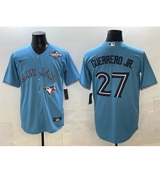 Men's Toronto Blue Jays #27 Vladimir Guerrero Jr. Blue 2025 World Series Cool Base Stitched Baseball Jersey