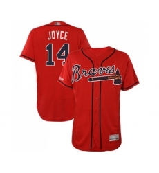 Men's Atlanta Braves #14 Matt Joyce Red Alternate Flex Base Authentic Collection Baseball Jersey