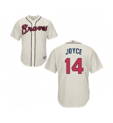 Men's Atlanta Braves #14 Matt Joyce Replica White Home Cool Base Baseball Jersey