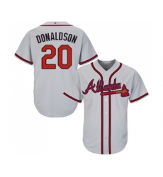 Men's Atlanta Braves #20 Josh Donaldson Replica Grey Road Cool Base Baseball Jersey