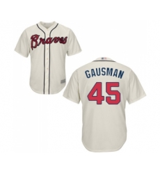 Men's Atlanta Braves #45 Kevin Gausman Replica Cream Alternate 2 Cool Base Baseball Jersey