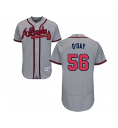 Men's Atlanta Braves #56 Darren O Day Grey Road Flex Base Authentic Collection Baseball Jersey