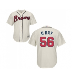 Men's Atlanta Braves #56 Darren O Day Replica Cream Alternate 2 Cool Base Baseball Jersey