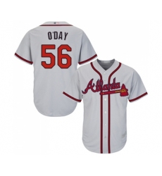 Men's Atlanta Braves #56 Darren O Day Replica Grey Road Cool Base Baseball Jersey