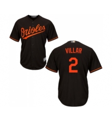 Men's Baltimore Orioles #2 Jonathan Villar Replica Black Alternate Cool Base Baseball Jersey