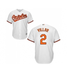 Men's Baltimore Orioles #2 Jonathan Villar Replica White Home Cool Base Baseball Jersey