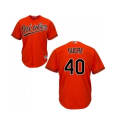 Youth Baltimore Orioles #40 Jesus Sucre Replica Orange Alternate Cool Base Baseball Jersey